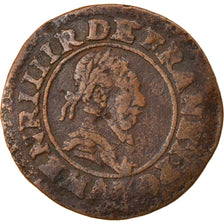 Coin, France, Henri III, La Ligue, Double Tournois, Paris, VF(30-35), Copper