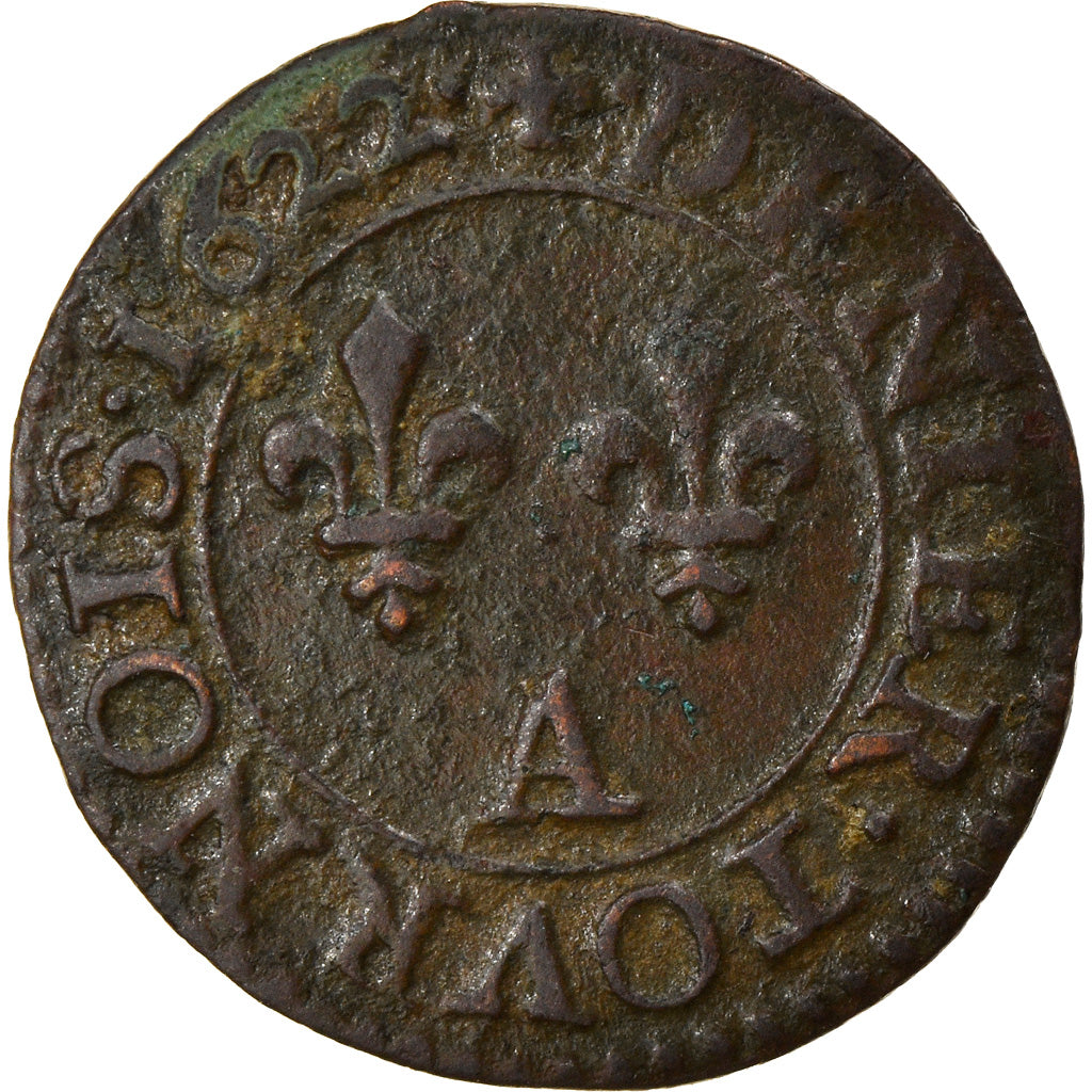 Monnaie, France, Louis XIII, Denier Tournois, 1622, Paris, TB+, Cuivre, CGKL:404