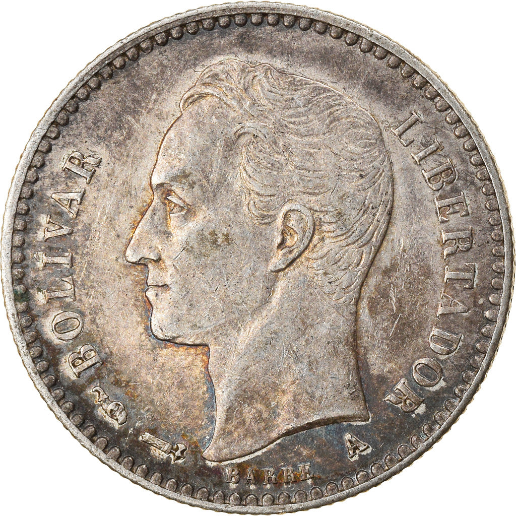 Monnaie, Venezuela, Gr 2.500, 1/2 Bolivar, 1893, Paris, TTB, Argent, KM:21