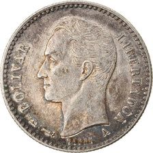 Monnaie, Venezuela, Gr 2.500, 1/2 Bolivar, 1893, Paris, TTB, Argent, KM:21