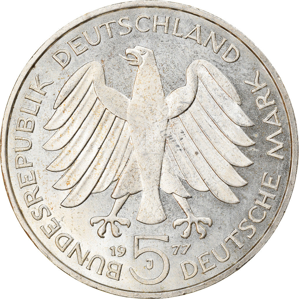 Monnaie, République fédérale allemande, 5 Mark, 1977, Hamburg, Germany, SUP