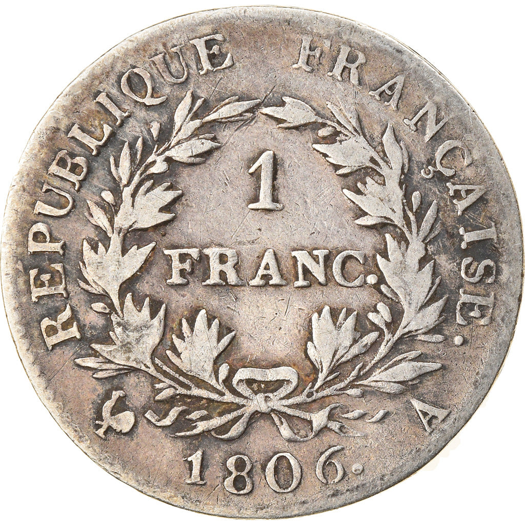 Coin, France, Napoléon I, Franc, 1806, Paris, VF(30-35), Silver, KM:672.1