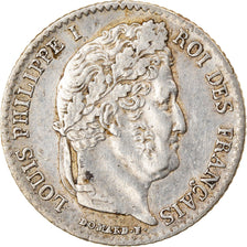 Coin, France, Louis-Philippe, 1/4 Franc, 1840, Paris, EF(40-45), Silver