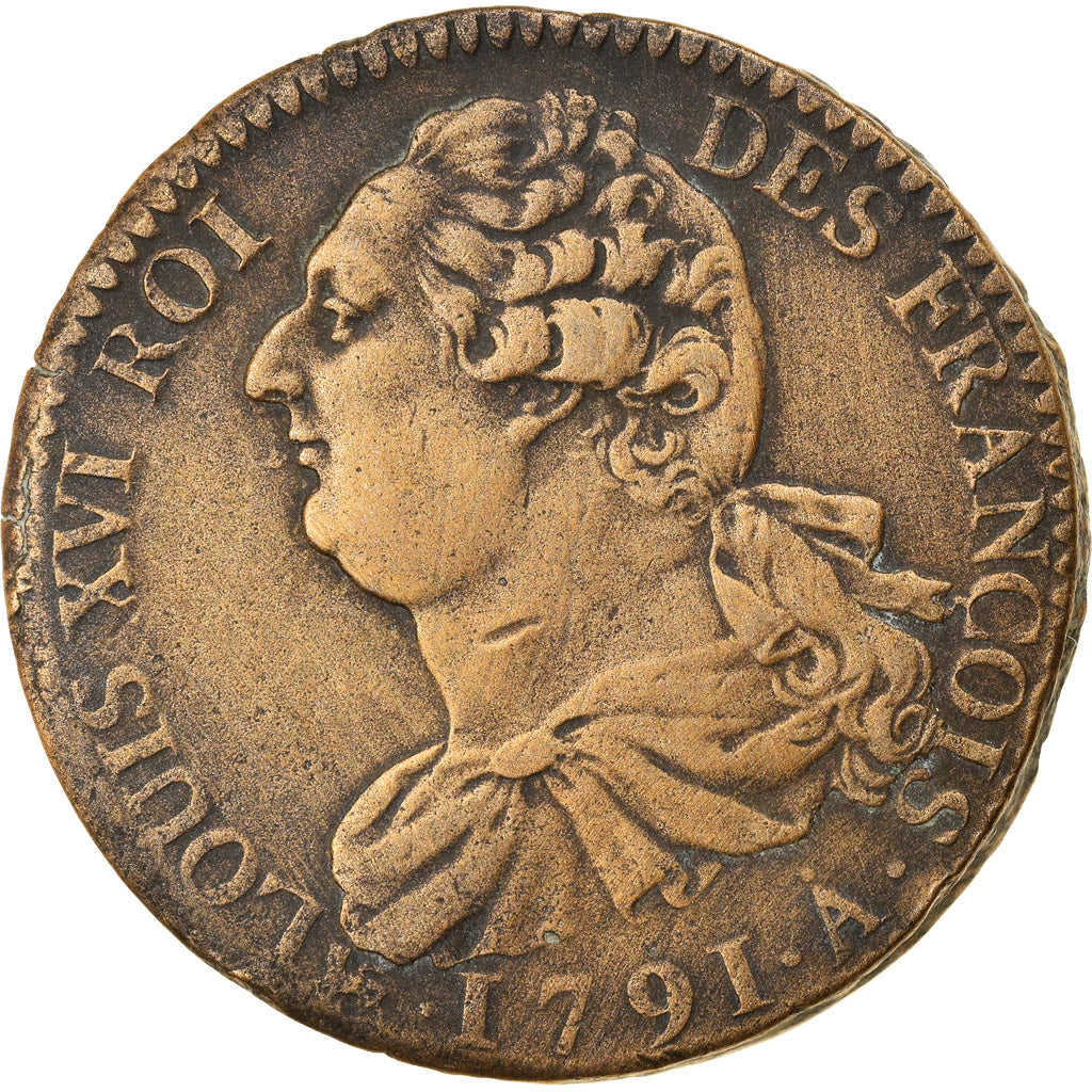 Münze, Frankreich, Louis XVI, 2 sols françois, 2 Sols, 1791, Paris, SS