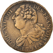 Münze, Frankreich, Louis XVI, 2 sols françois, 2 Sols, 1791, Paris, SS
