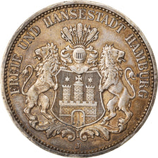 Moneda, Estados alemanes, HAMBURG, 3 Mark, 1911, Hamburg, MBC, Plata, KM:620