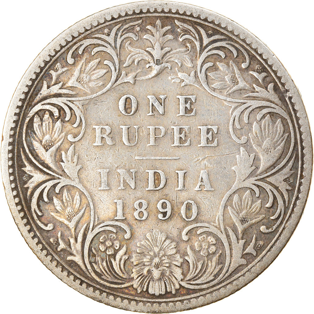 Coin, INDIA-BRITISH, Victoria, Rupee, 1890, VF(30-35), Silver, KM:492