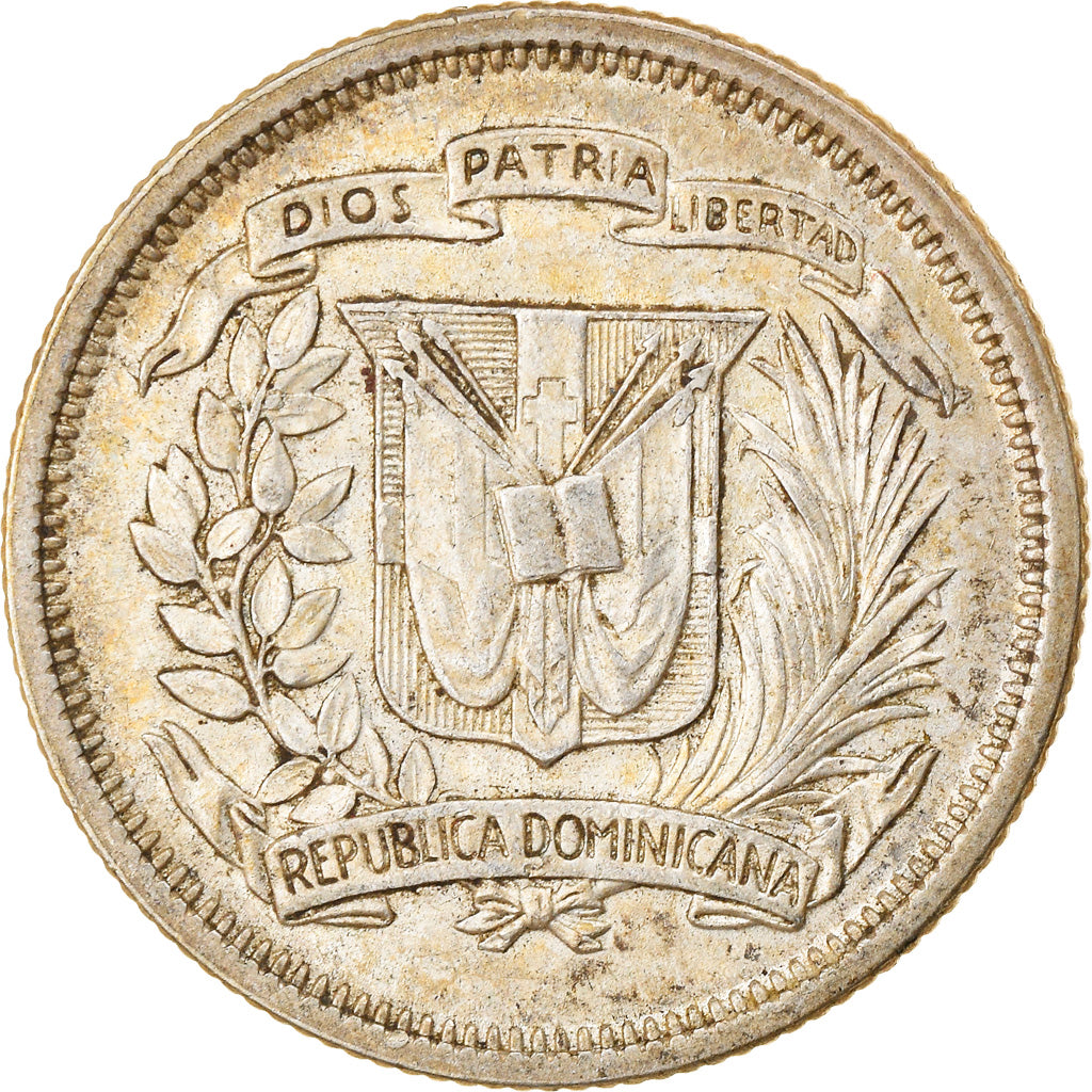 Coin, Dominican Republic, 25 Centavos, 1944, EF(40-45), Silver, KM:20