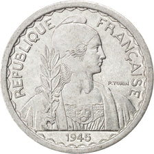 FRENCH INDO-CHINA, 10 Cents, 1945, Paris, KM #28.1, AU(50-53), Aluminum, 23,...