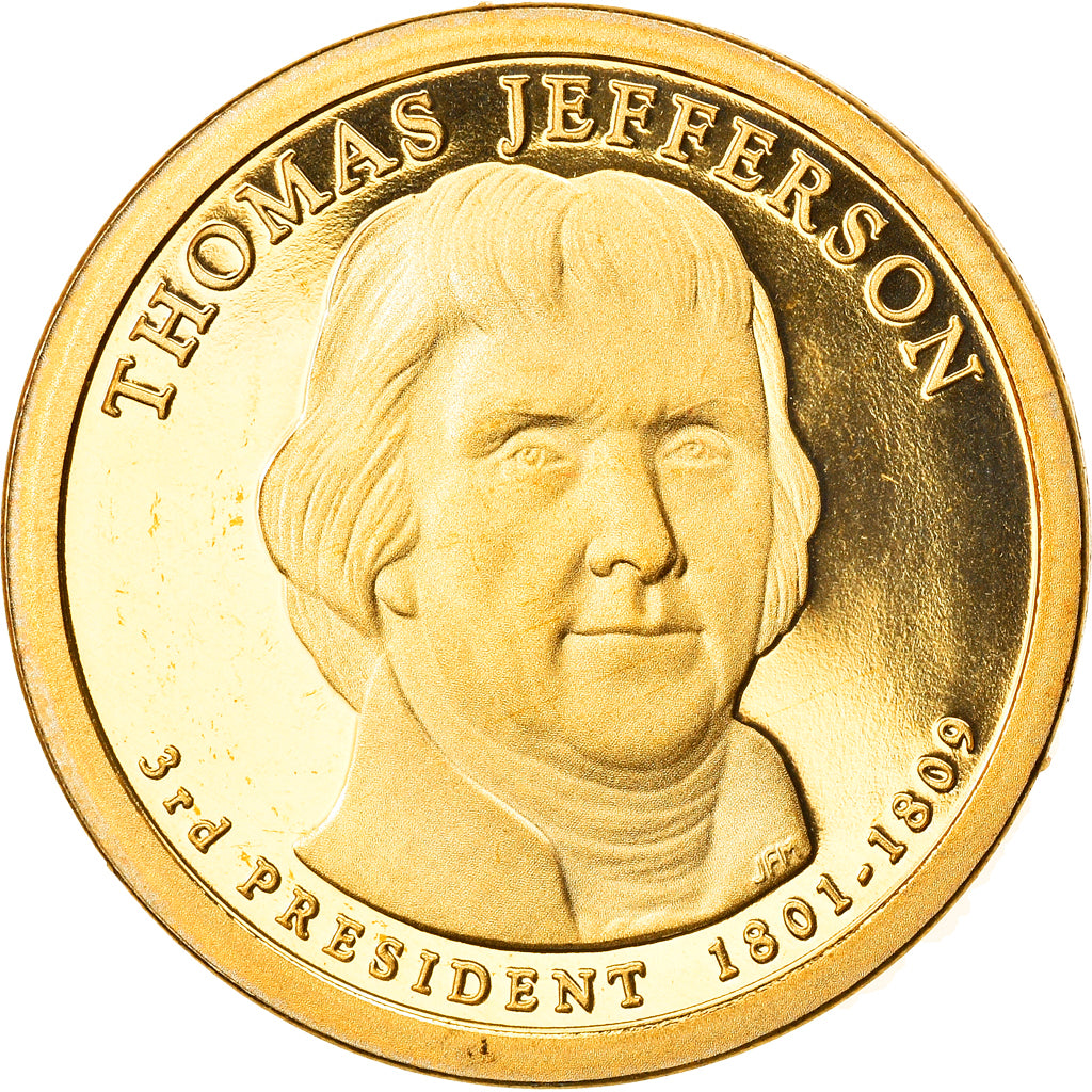 Monnaie, États-Unis, Thomas Jefferson, Dollar, 2007, U.S. Mint, San Francisco