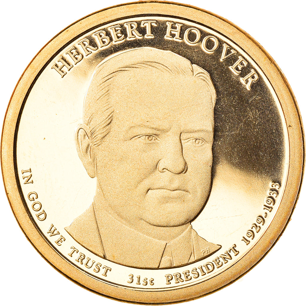 Coin, United States, Herbert Hoover, Dollar, 2014, U.S. Mint, San Francisco