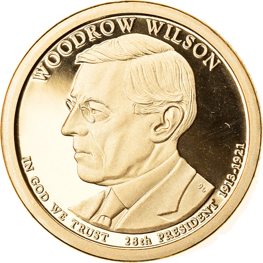 Coin, United States, Woodrow Wilson, Dollar, 2013, U.S. Mint, San Francisco