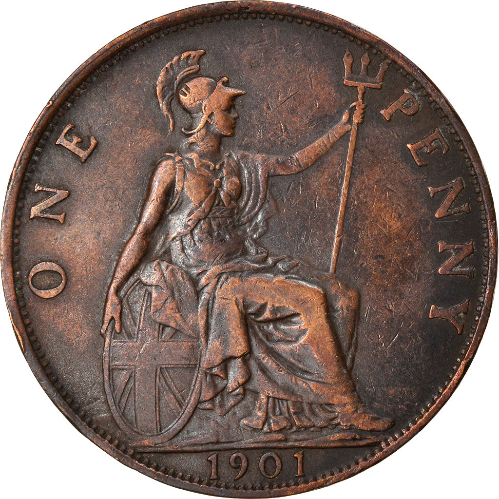 Coin, Great Britain, Victoria, Penny, 1901, VF(30-35), Bronze, KM:790