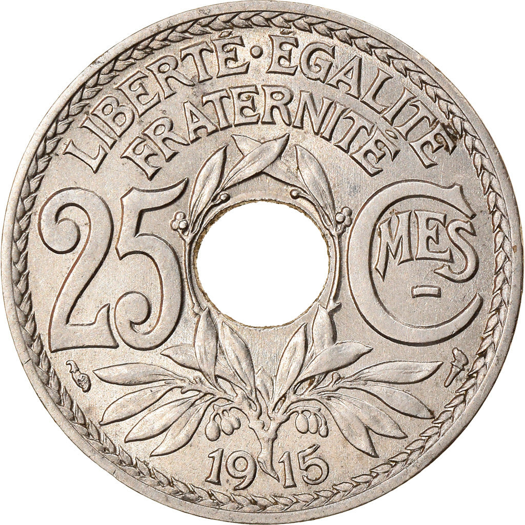 Coin, France, Lindauer, 25 Centimes, 1915, AU(50-53), Nickel, KM:867, Le