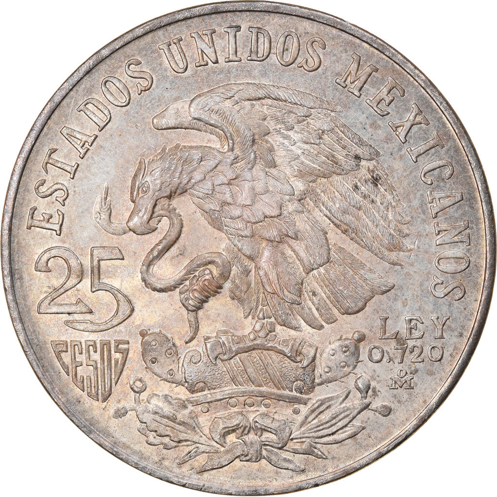 Coin, Mexico, 25 Pesos, 1968, Mexico City, MS(60-62), Silver, KM:479.1