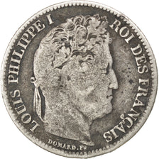 FRANCE, Louis-Philippe, Franc, 1832, Paris, KM #748.1, F(12-15), Silver,...