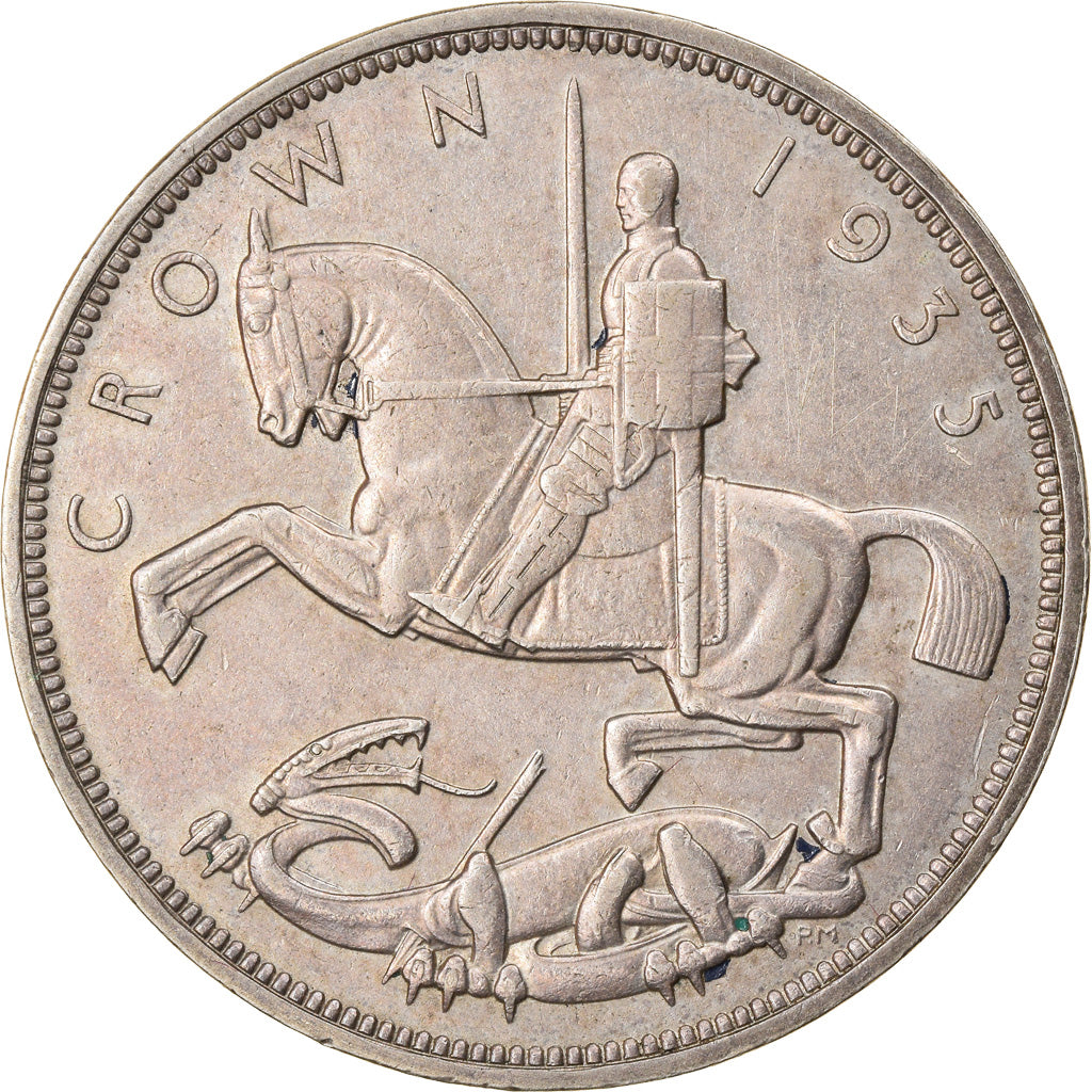 Coin, Great Britain, George V, Crown, 1935, AU(50-53), Silver, KM:842