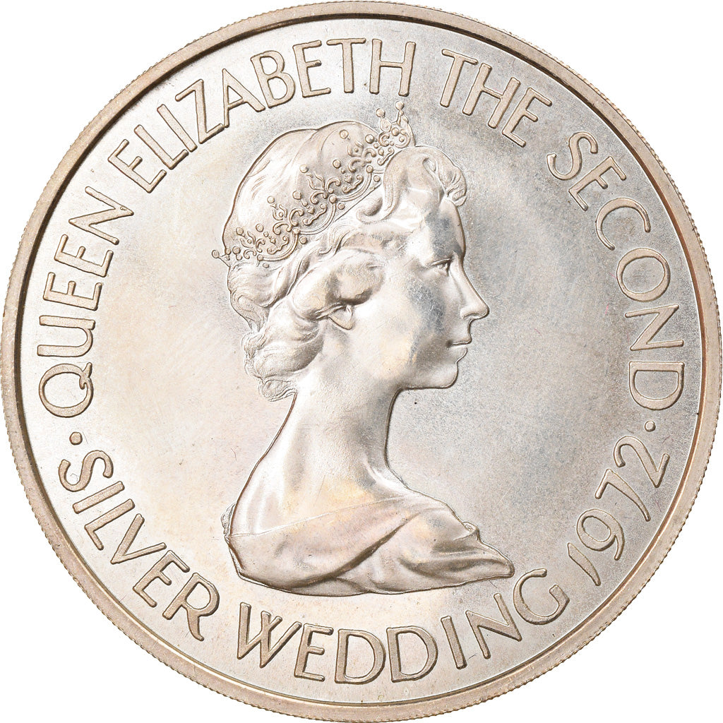 Coin, Jersey, Elizabeth II, 2 Pounds 50 Pence, 1972, MS(60-62), Silver, KM:38
