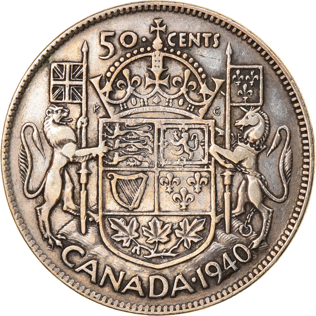 Monnaie, Canada, George VI, 50 Cents, 1940, Royal Canadian Mint, Ottawa, TB+