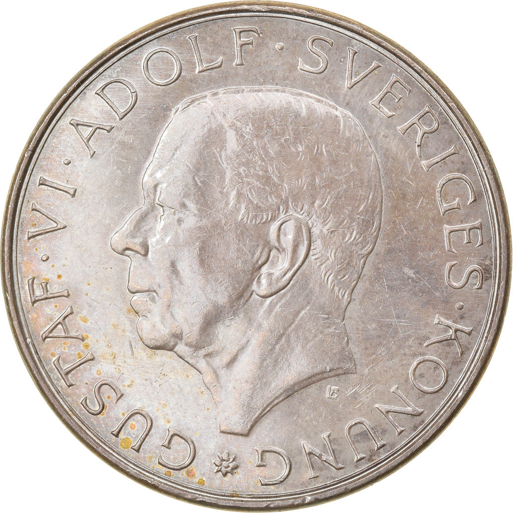 Coin, Sweden, Gustaf VI, 10 Kronor, 1972, AU(55-58), Silver, KM:847