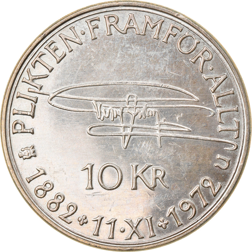 Coin, Sweden, Gustaf VI, 10 Kronor, 1972, AU(55-58), Silver, KM:847