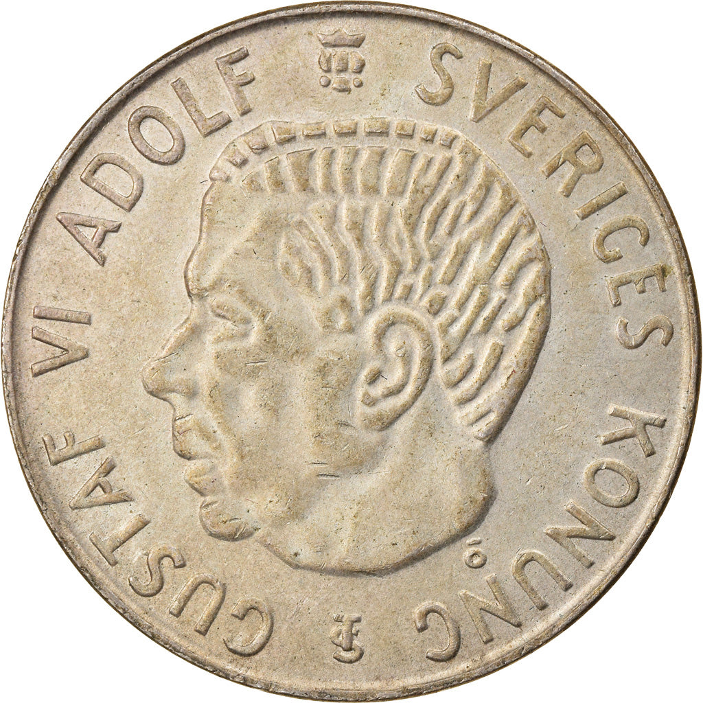 Coin, Sweden, Gustaf VI, 5 Kronor, 1955, EF(40-45), Silver, KM:829