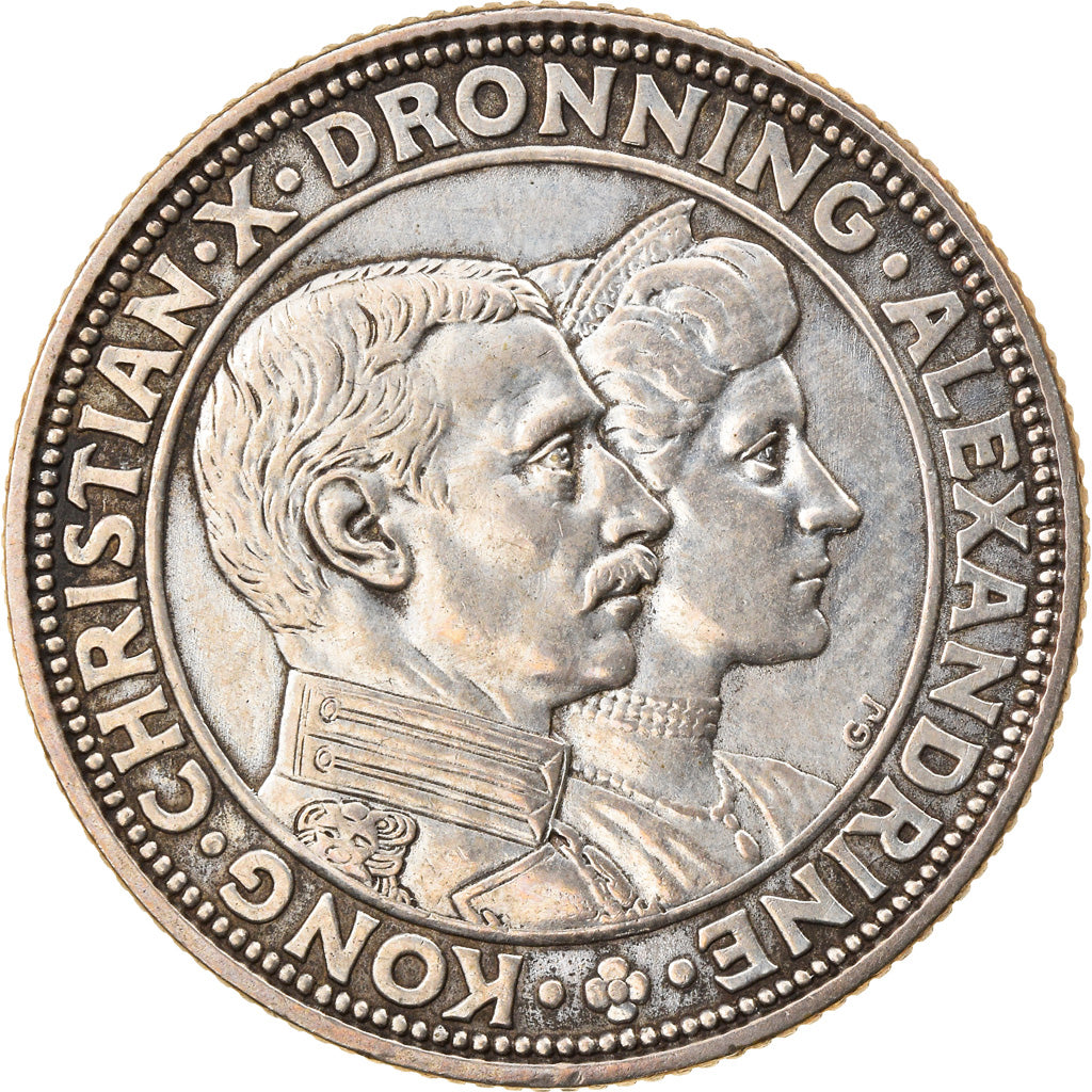 Coin, Denmark, Christian X, 2 Kroner, 1923, Copenhagen, EF(40-45), Silver