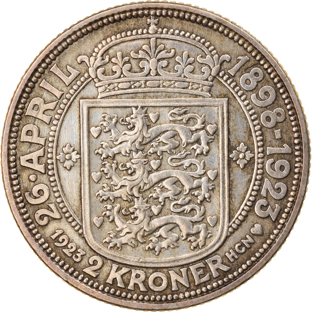 Coin, Denmark, Christian X, 2 Kroner, 1923, Copenhagen, EF(40-45), Silver