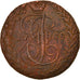 Munten, Rusland, Catherine II, 5 Kopeks, 1788, Ekaterinbourg, ZF, Koper, KM:59.3