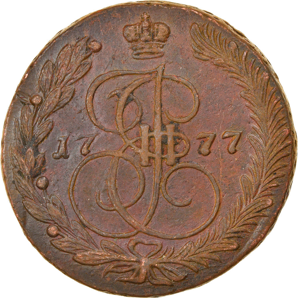 Coin, Russia, Catherine II, 5 Kopeks, 1777, Ekaterinbourg, EF(40-45), Copper