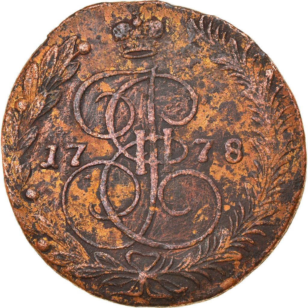 Munten, Rusland, Catherine II, 5 Kopeks, 1778, Ekaterinbourg, ZF, Koper, KM:59.3