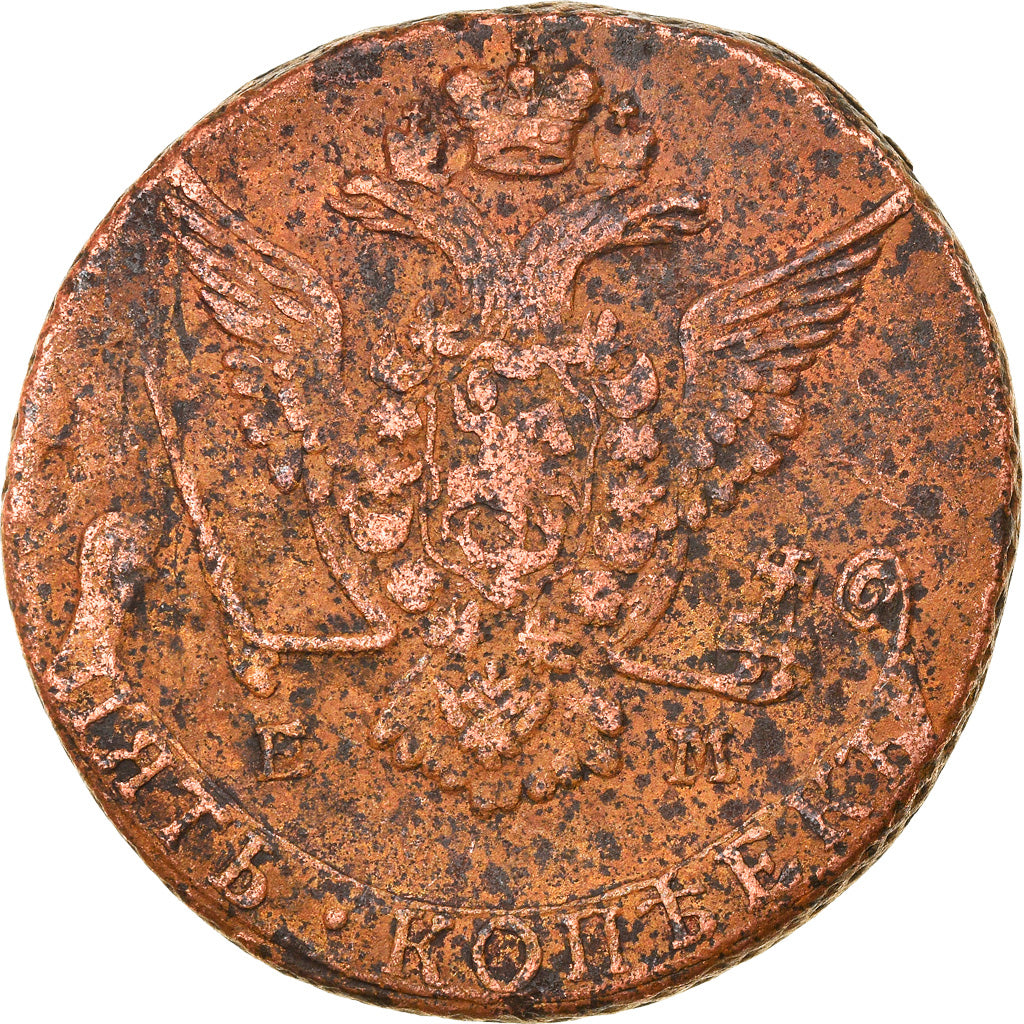 Munten, Rusland, Catherine II, 5 Kopeks, 1778, Ekaterinbourg, ZF, Koper, KM:59.3