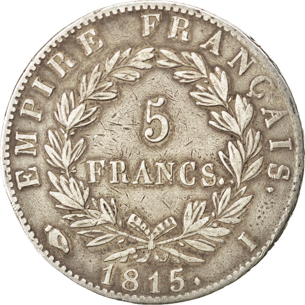 FRANCE, Napoléon I, 5 Francs, 1815, Limoges, KM #704.4, VF(20-25), Silver, G...