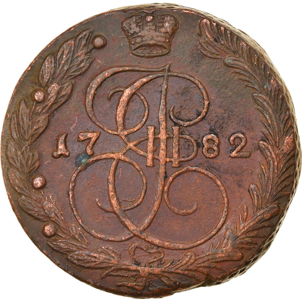 Münze, Russland, Catherine II, 5 Kopeks, 1782, Ekaterinbourg, SS+, Kupfer