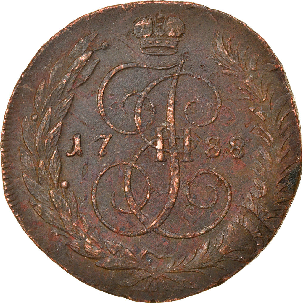 Coin, Russia, Catherine II, 5 Kopeks, 1788, Saint-Petersburg, EF(40-45), Copper