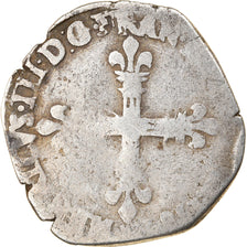 Moneta, Francja, Henri III, 1/8 Ecu, 1581, Uncertain Mint, VF(20-25), Srebro
