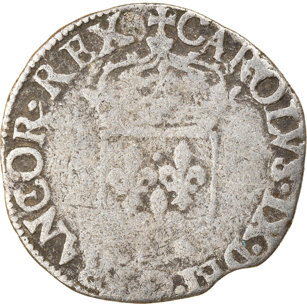 Coin, France, Charles IX, Sol Parisis, 1566, Troyes, VF(20-25), Silver