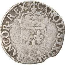 Coin, France, Charles IX, Sol Parisis, 1566, Troyes, VF(20-25), Silver