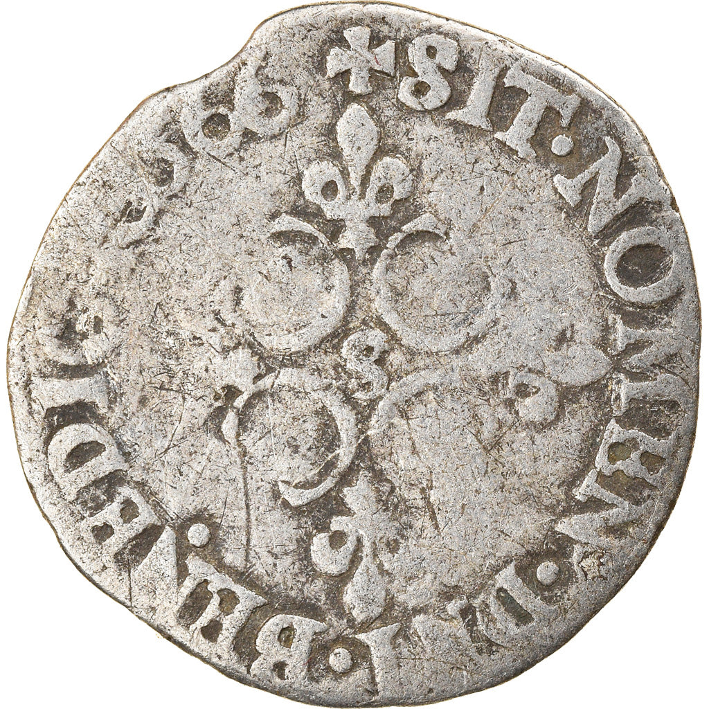Coin, France, Charles IX, Sol Parisis, 1566, Troyes, VF(20-25), Silver