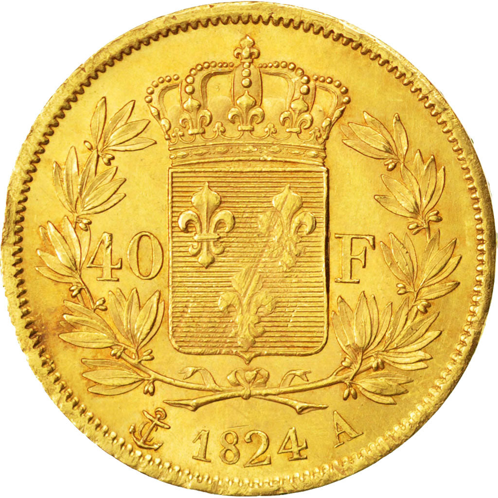 Monnaie, France, Charles X, 40 Francs, 1824, Paris, SUP, Or, KM:721.1