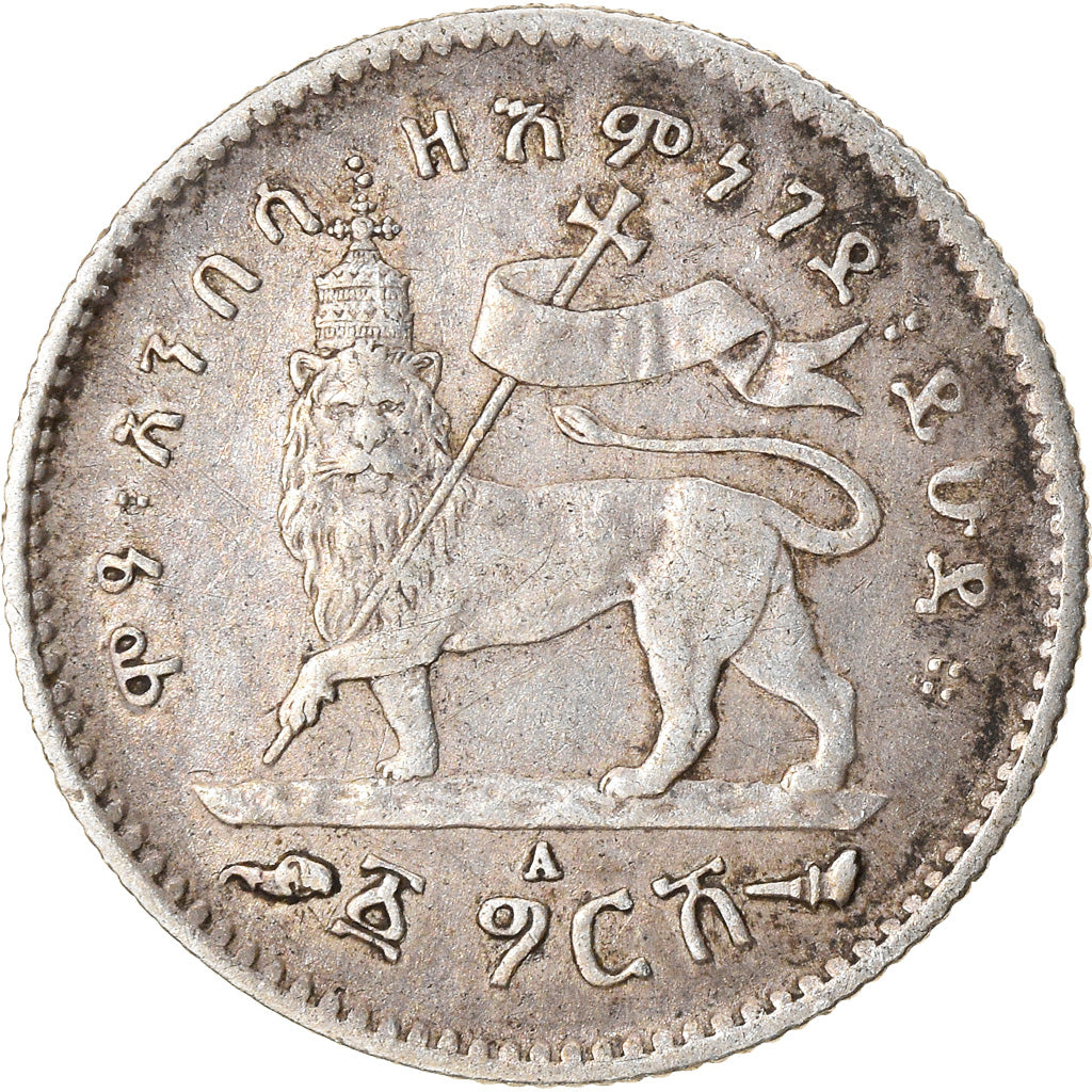 Coin, Ethiopia, Menelik II, Gersh, 1903, Paris, EF(40-45), Silver, KM:12