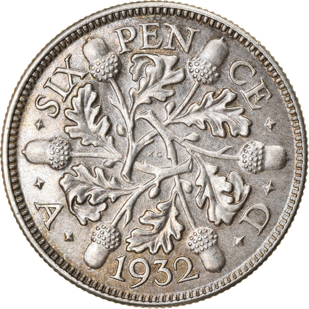 Coin, Great Britain, George V, 6 Pence, 1932, EF(40-45), Silver, KM:832