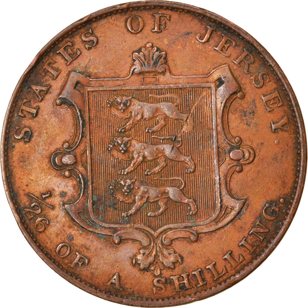 Coin, Jersey, Victoria, 1/26 Shilling, 1841, AU(50-53), Copper, KM:2