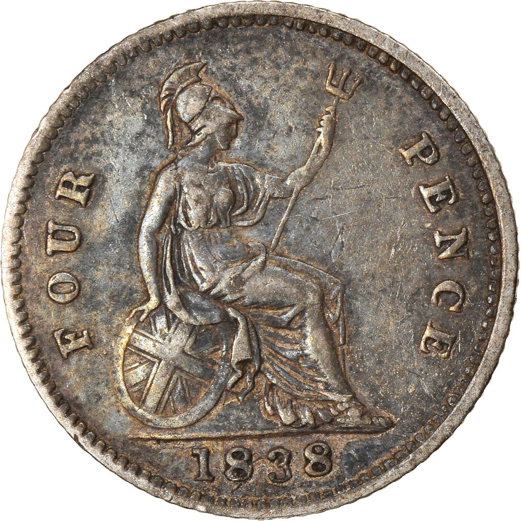 Moneta, Gran Bretagna, Victoria, 4 Pence, Groat, 1838, BB, Argento, KM:731.1