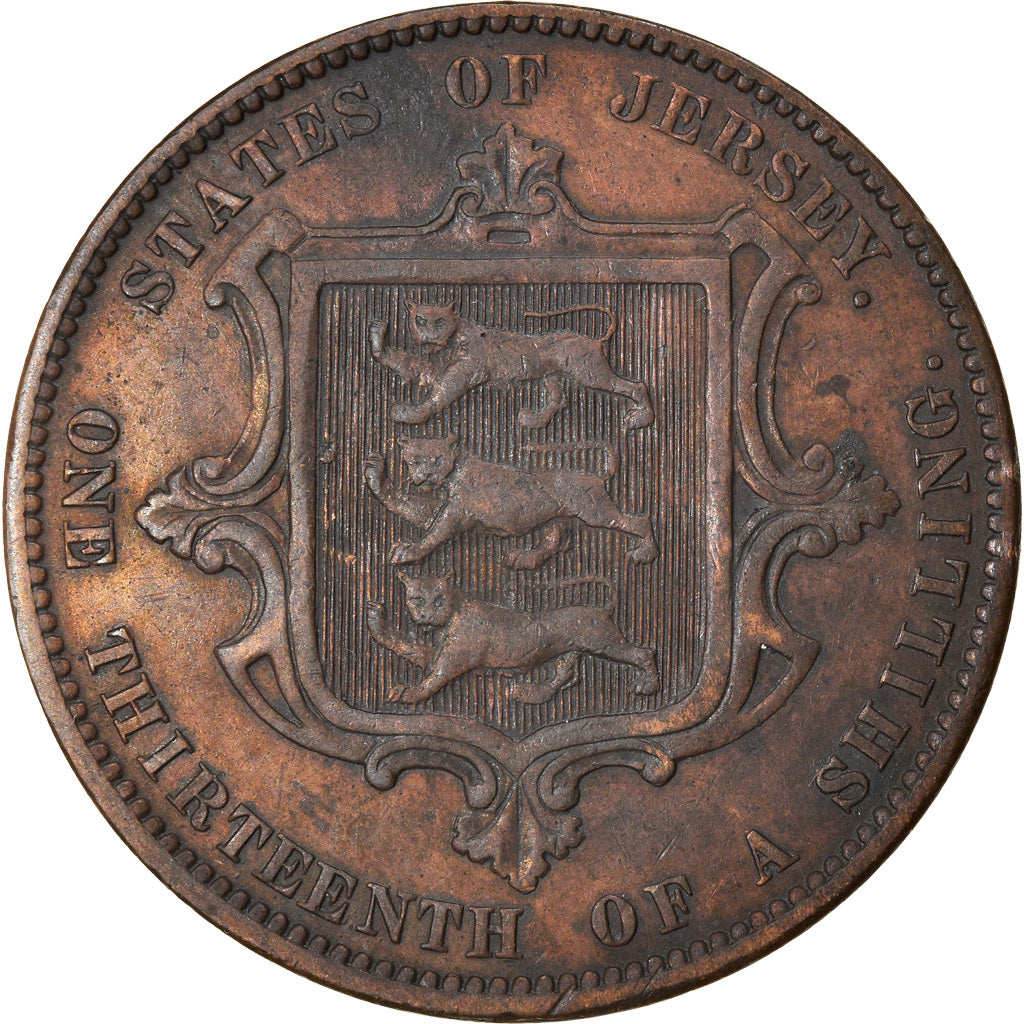 Coin, Jersey, Victoria, 1/13 Shilling, 1870, EF(40-45), Bronze, KM:5