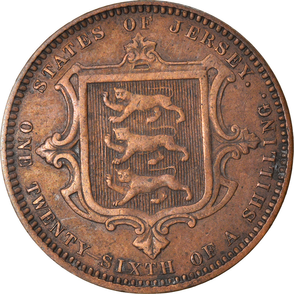 Coin, Jersey, Victoria, 1/26 Shilling, 1870, VF(30-35), Bronze, KM:4