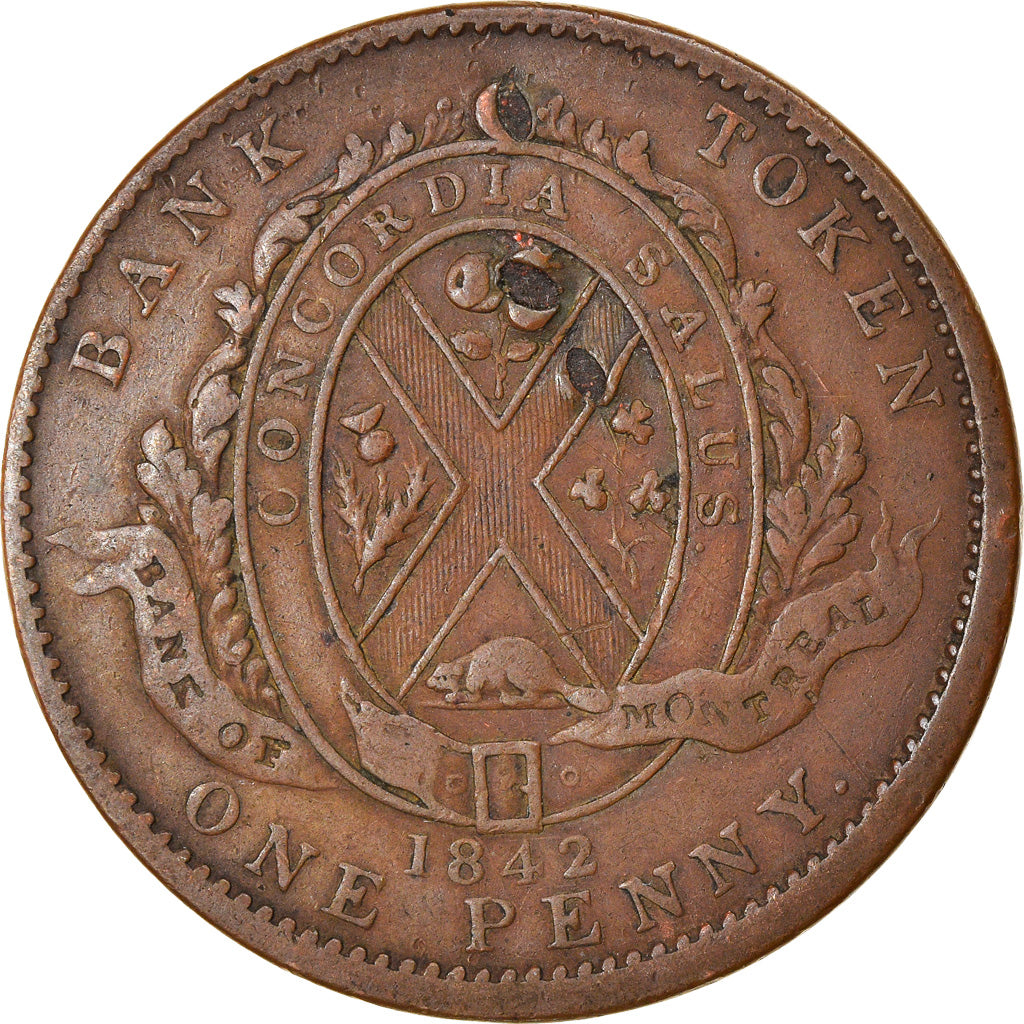 Coin, Canada, LOWER CANADA, 2 Sous, PENNY, 1842, Soho Mint, Birmingham