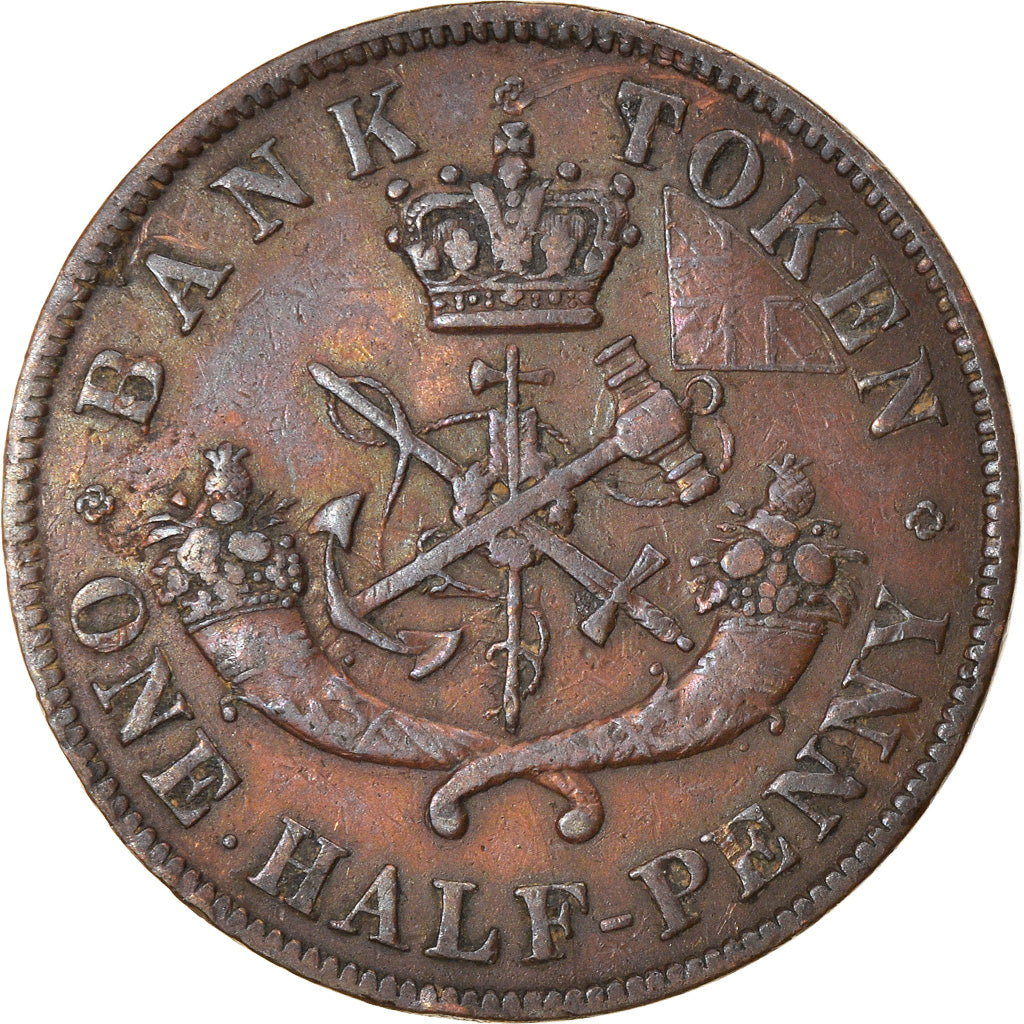 Coin, Canada, UPPER CANADA, 1/2 Penny, 1850, VF(30-35), Copper, KM:Tn2