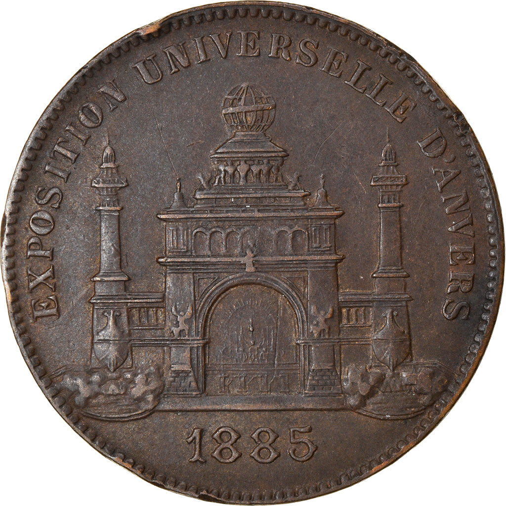 Belgium, Token, Exposition Universelle d'Anvers, 1885, Wiener, EF(40-45), Copper