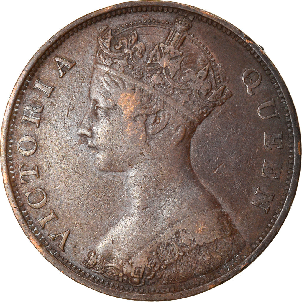 Moneta, Hong Kong, Victoria, Cent, 1865, MB+, Bronzo, KM:4.1